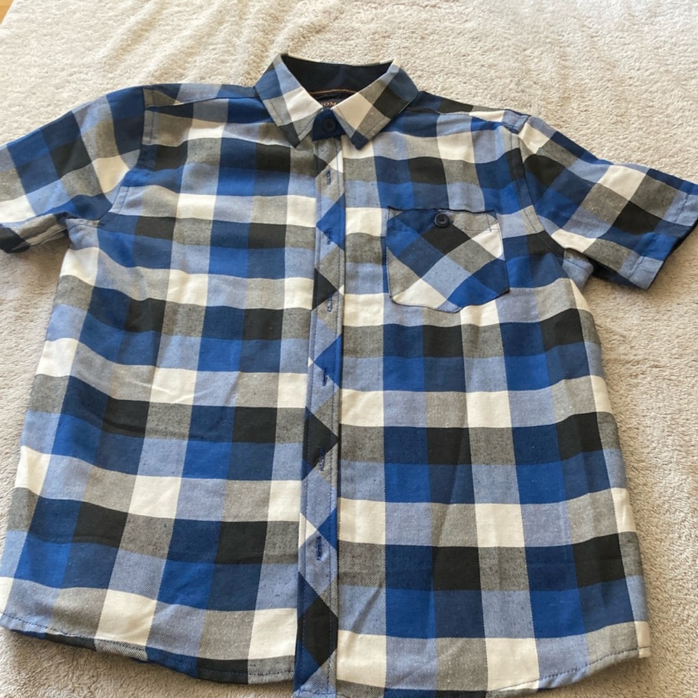 Blue and Black Plaid boys Shirt